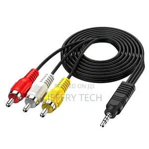 3.5 Mm to 3rca Av Audio Video Aux Cable for Smartphones,Mp3, Tablets