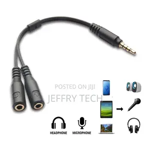 3.5mm Aux Audio Mic Splitter Headphone Earphone Adapter Male to 2 Fema