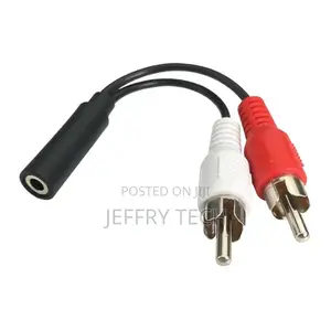 3.5mm Female to 2 Rca Male Stereo Audio Y Cable Adapter