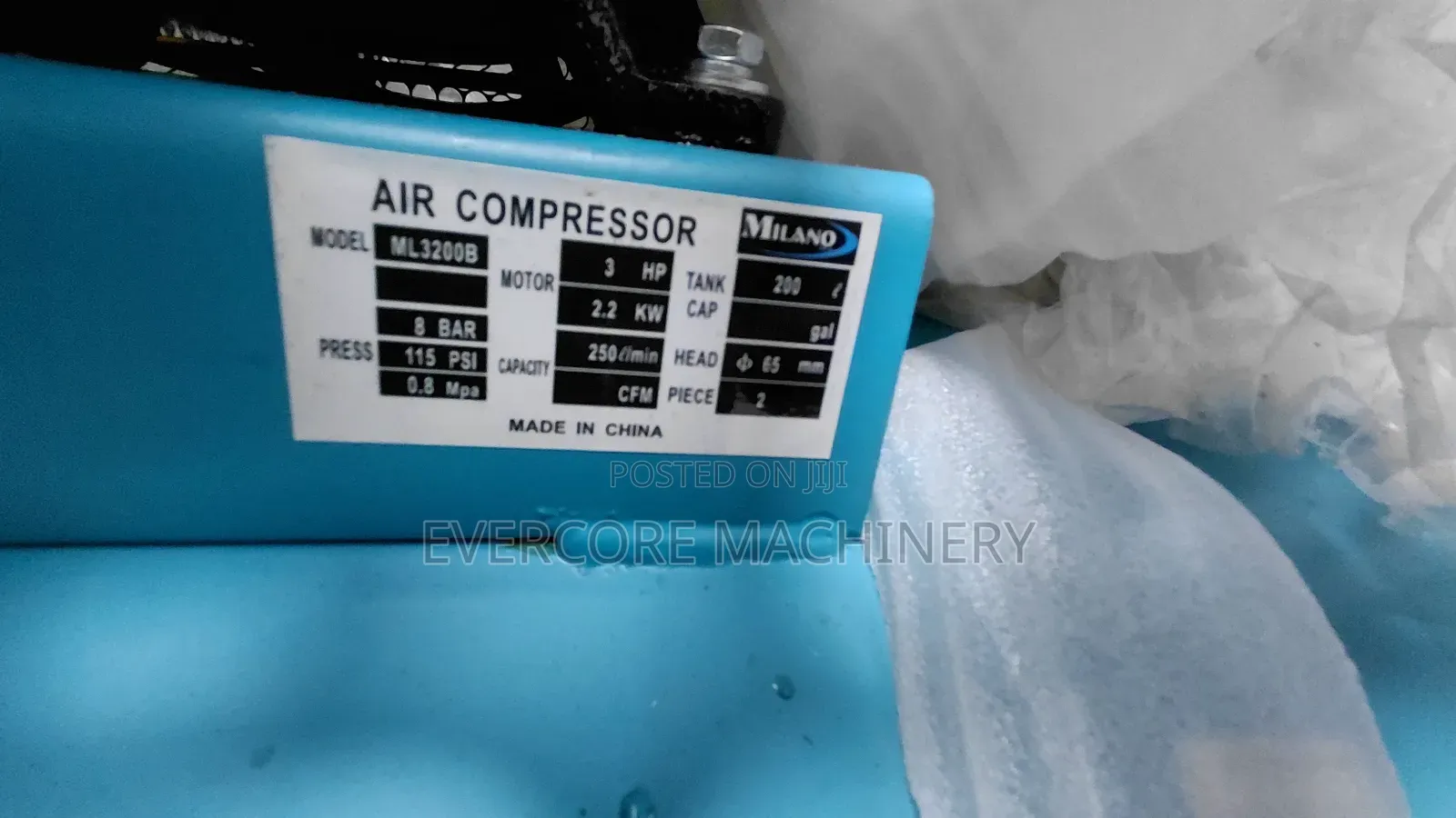 Milano Air Compressor Machine 200l Capacity.