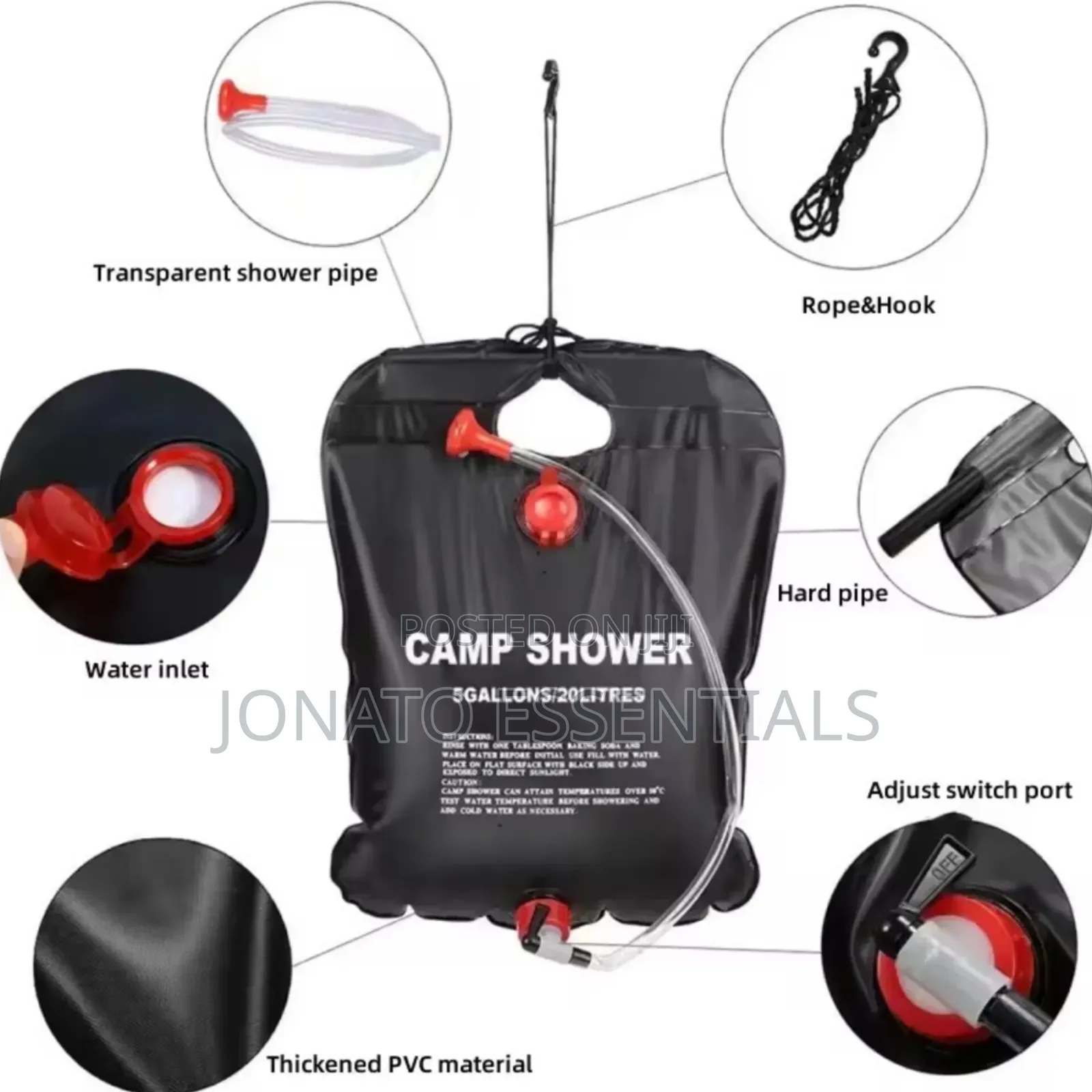 20 Litres Camping Shower Bag