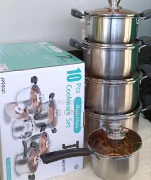 10pcs Jp Stainless Cookware With Lids