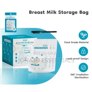 30pc Leakproof Breast Milk Storage Bags, Pre-Sterilized, Bpa Free
