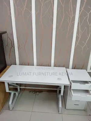 Modern Study Desk With Storage Cabinet