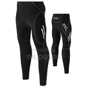 Reflective, Breathable 4d Padded Compression Cycling Long Tights