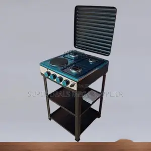 Eurochef 1 Electric Standing Cooker 3 Gas Burners - Built- In Shelves