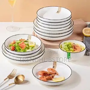Japanese ‘8’ Inch Big Dinner Plates – 6pcs Premium Ceramic Set