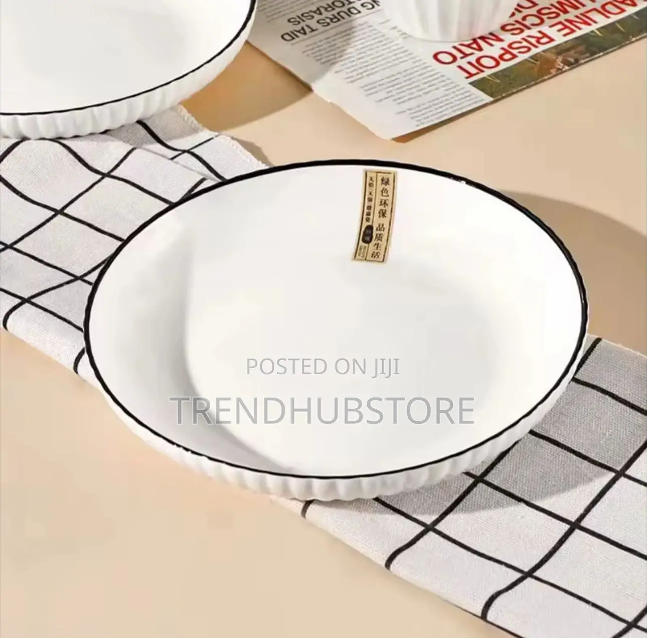 Japanese ‘8’ Inch Big Dinner Plates – 6pcs Premium Ceramic Set