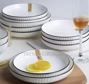 Japanese ‘8’ Inch Big Dinner Plates – 6pcs Premium Ceramic Set