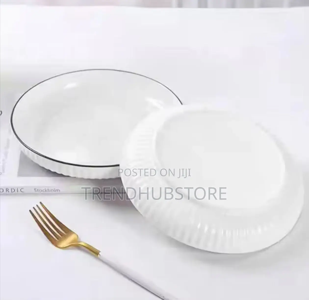 Japanese ‘8’ Inch Big Dinner Plates – 6pcs Premium Ceramic Set