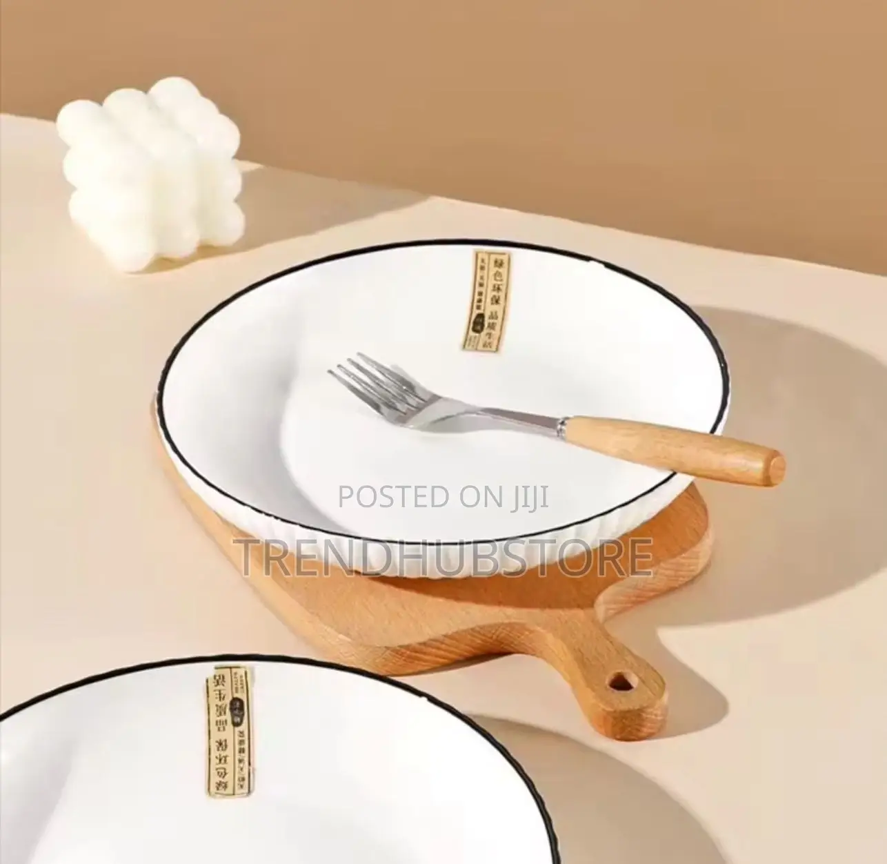 Japanese ‘8’ Inch Big Dinner Plates – 6pcs Premium Ceramic Set