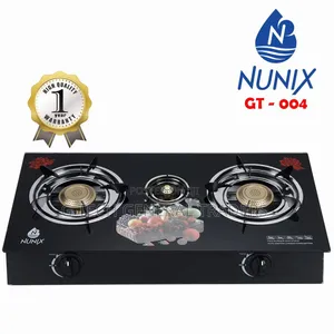 Nunix 3burner Glass Top Auto Ignition Gas Stove