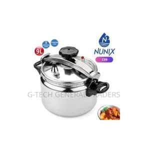 Nunix Aluminium Pressure Cooker - Explosion Proof 9 L -silver