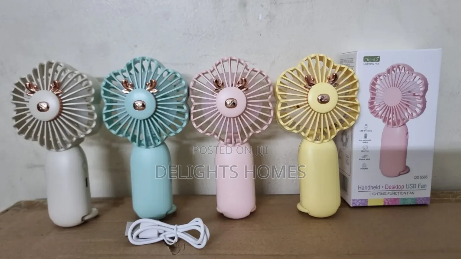 Hand Held Rechargable 3 Speed 3 Gear Lighting Mini Fan