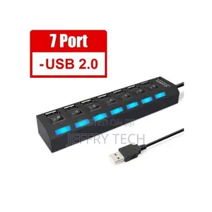 7 Usb 2.0 Ports Hub Splitter Adapter With Switches