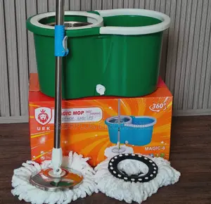 Urk 360° Magic Spin Mop With Extra Mop Head - Metallic Design