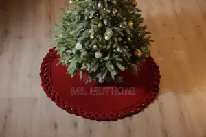 Mr.Pen Christmas Knitted Tree Skirt Knitted (White /Red)