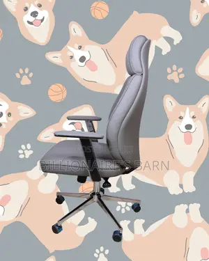 Space-Saving Grey Executive Leather Office Chair | Lumbar Support
