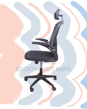High-Back Grey Ergonomic Office Chair | Padded Armrests