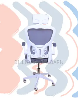 White Ergonomic Office Chair | Imported Swivel Base