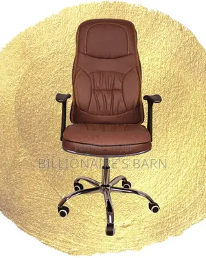 Minimal Ergonomic Executive Leather Chair | Padded Armrests