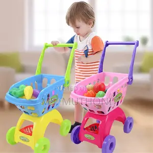 25pcs/Set Kids Supermarket Shopping Groceries Cart Trolley