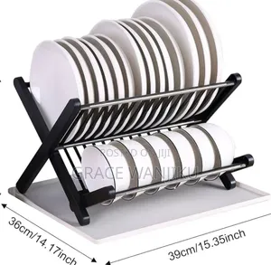 X Folding Drain Rack - X Shape Foldable Dish Drainer Rack