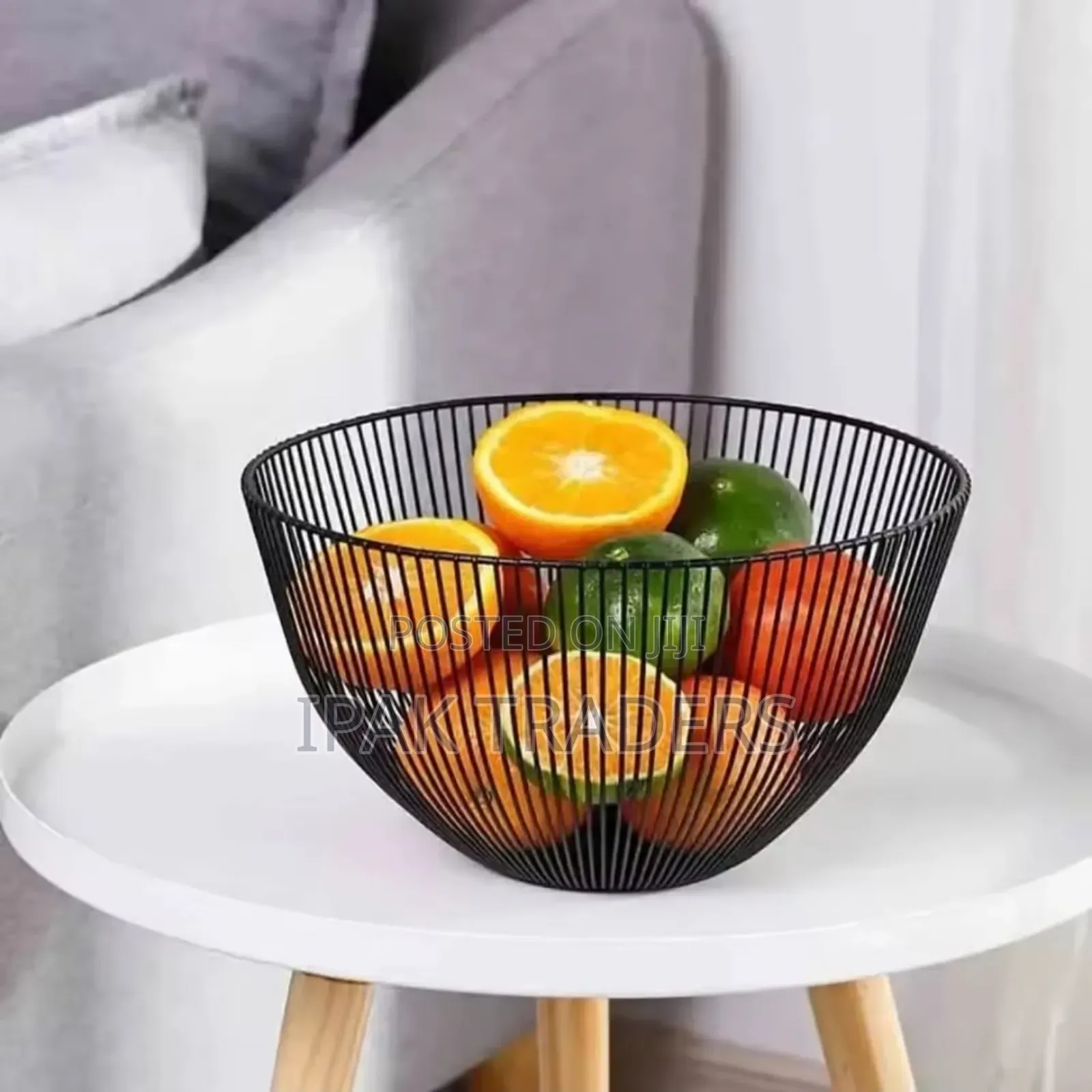 *Round Decorative Fruit Basket* -Color Black Metallic