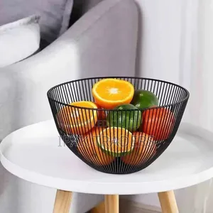 *Round Decorative Fruit Basket* -Color Black Metallic