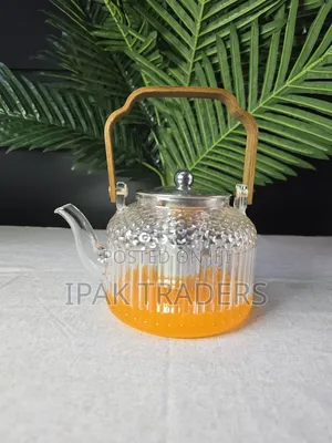 *1.5l Bamboo Handle Borosilicate Glass Tea Pot With Infuser*