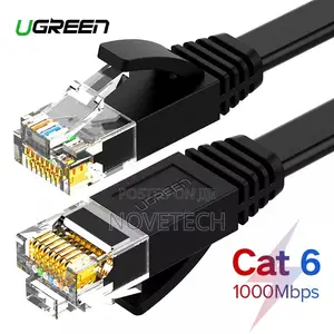 Ugreen Cat 6 Ethernet Flat Cable Rj45 8 Twisted Pair Patch Cord - 1m