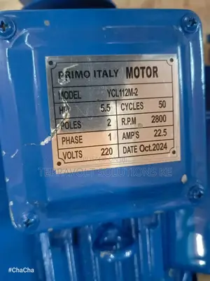 5.5hp Primo Italy Single Phase Motor