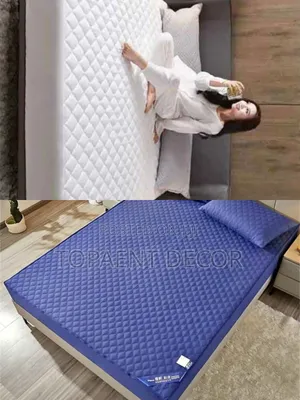 White and Blue Kids Waterproof Mattress Protector