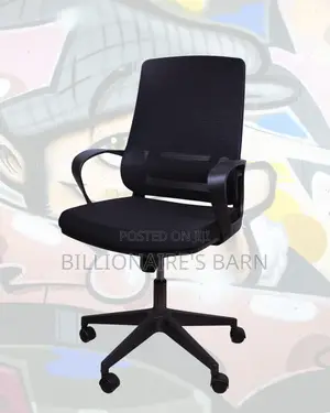 Premium Black Ergonomic Mesh Office Chair — Smooth-Rolling Mobility