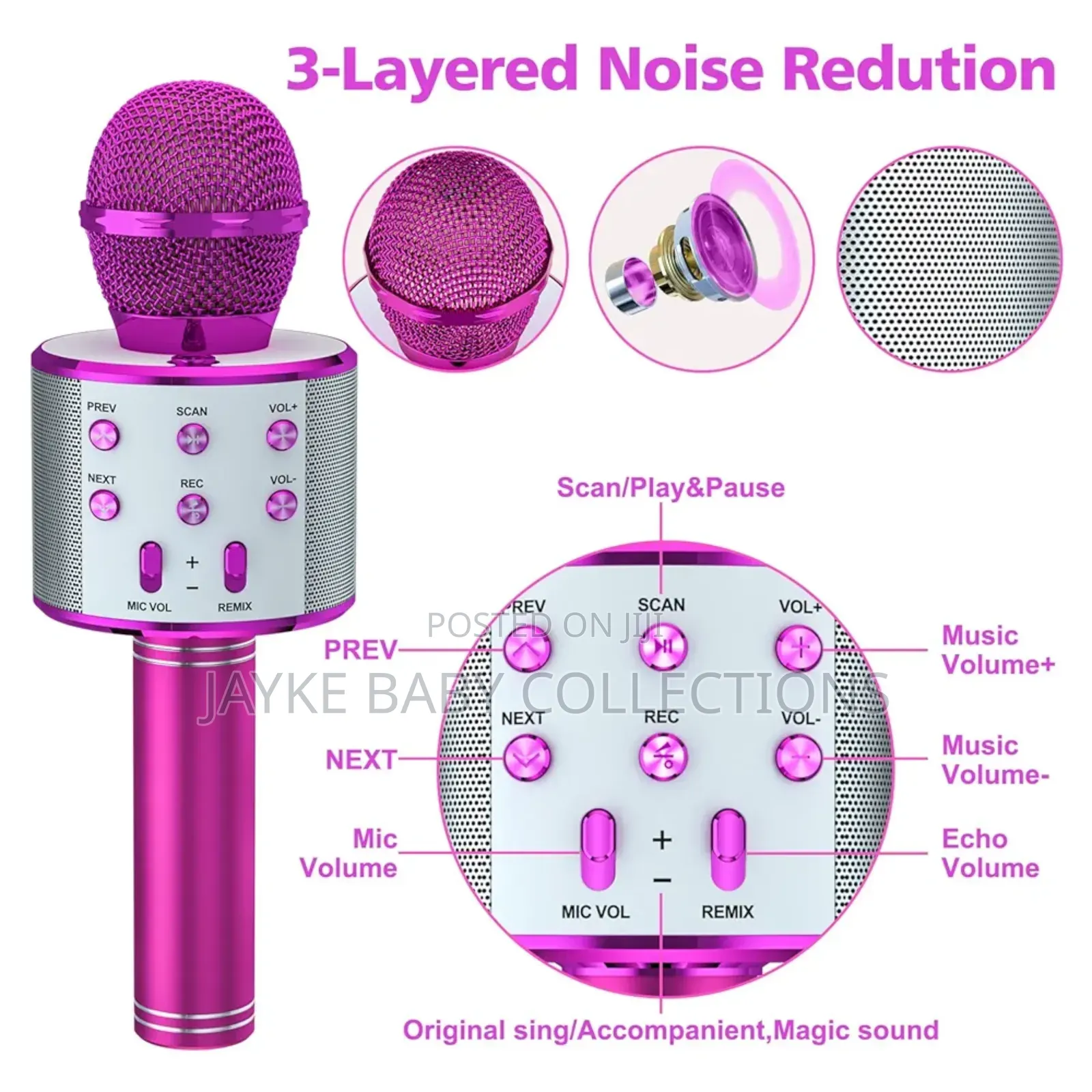  Wireless Bluetooth Karaoke Microphone