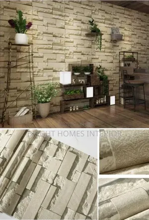 Cream Bricks Wallpaper Available in Plenty