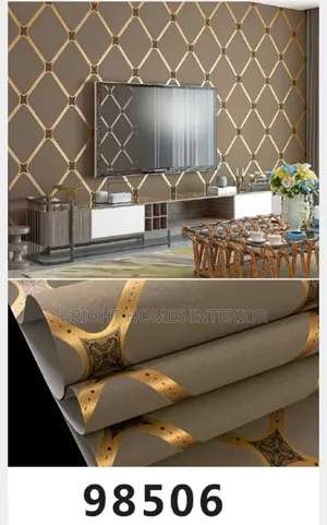Brown Wallpaper With 3d Design Pattern