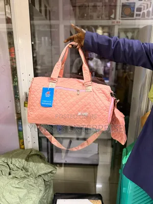 Peach Gym Bag With A. Matching Pouch