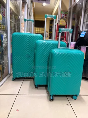 Mint Green Rubber Suitcase Set 3in 1 Size 29