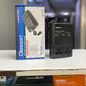 150w Socket 2type-C+2usb Car Charger W/Led – Dc 12v to Ac 220v