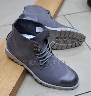 Ash Grey Leather Boots Timberland