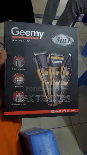 Geemy Rechargeable Electric Hair Clipper Beard Trimmer – 3in1 Shaver