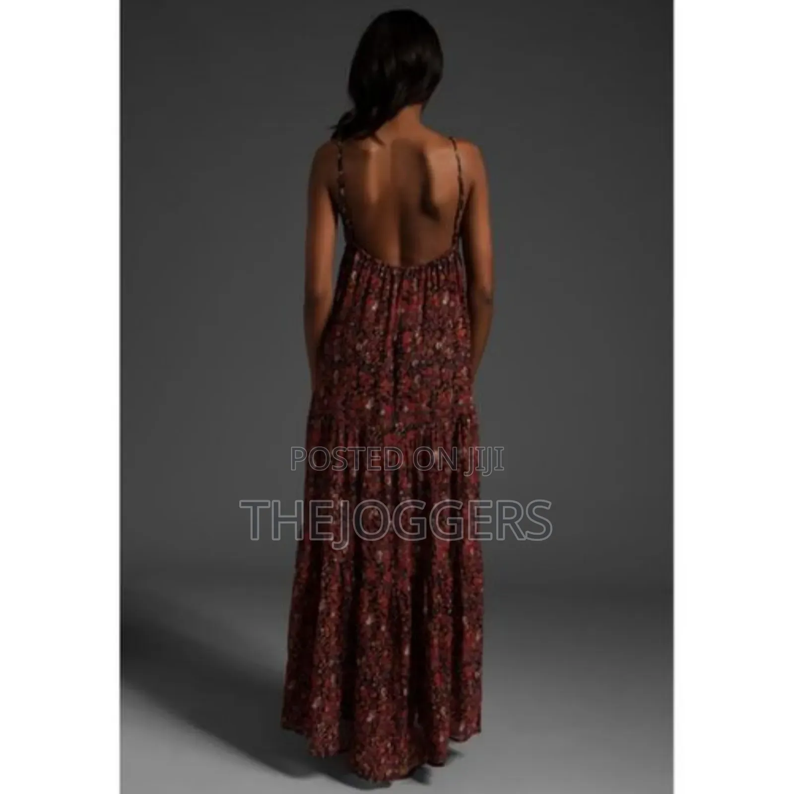 Blu Moon Leopard Floral Multi Color Brown Cami Maxi Dress