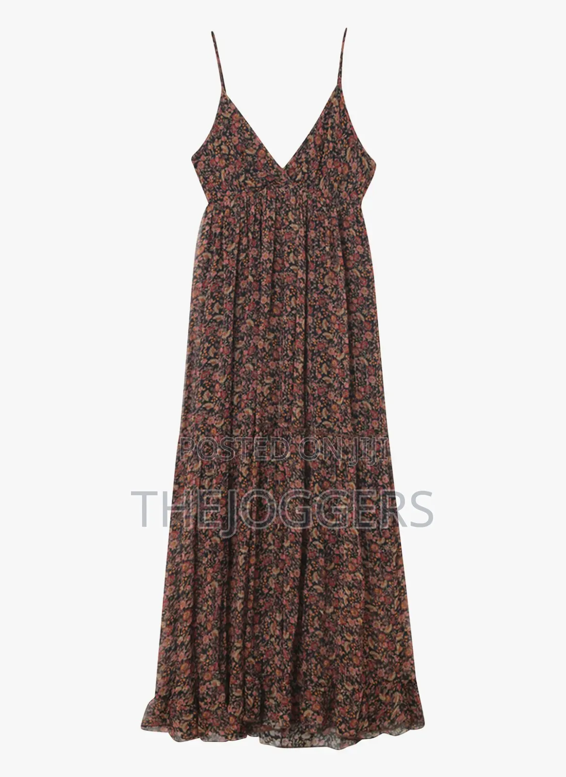 Blu Moon Leopard Floral Multi Color Brown Cami Maxi Dress