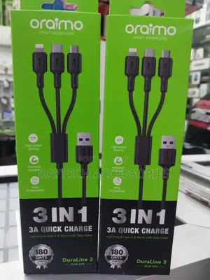 Oraimo Type a to Micro-Usb/Type-C/Lightning 3 in 1 Charging Data Cable