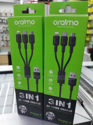 Oraimo Type a to Micro-Usb/Type-C/Lightning 3 in 1 Charging Data Cable