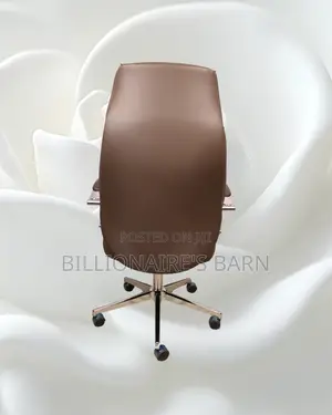 Brown Executive Leather Office Chair | Ergonomic Steel Frame
