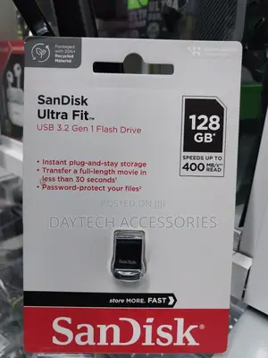 Sandisk Ultra Fit Usb 3.2 Gen 1 Flash Drive With a Capacity of 128 Gb.