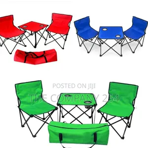 Camping Outdoor Set- A Table and 2 Chairs Colours ; Blue, Green,Red