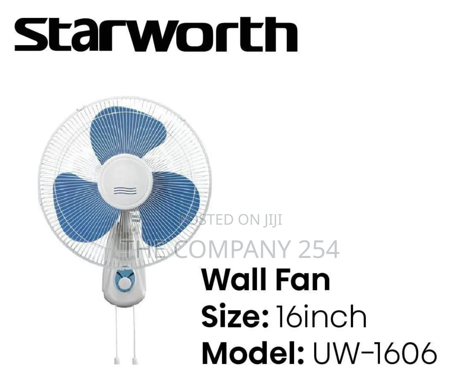 *Starworth Wall Mountable Fan 16"